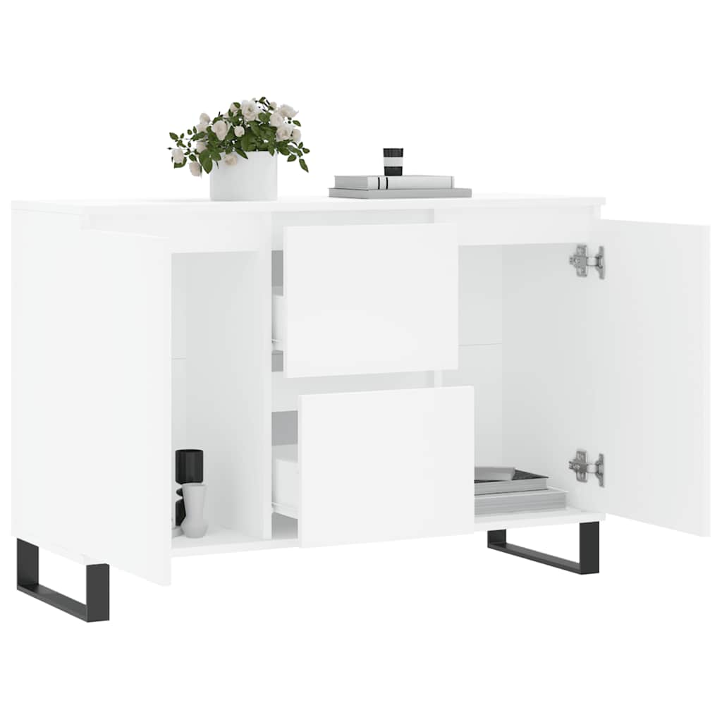 Credenza Bianca 101,5x35x70 cm in Legno Multistrato