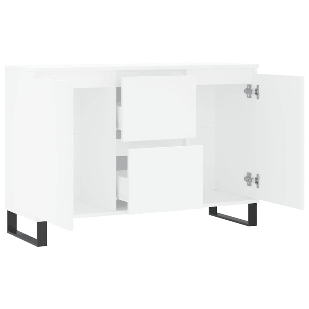Credenza Bianca 101,5x35x70 cm in Legno Multistrato | homemem39