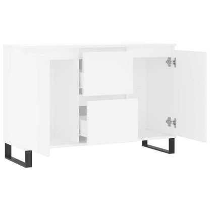 Credenza Bianca 101,5x35x70 cm in Legno Multistrato - homemem39