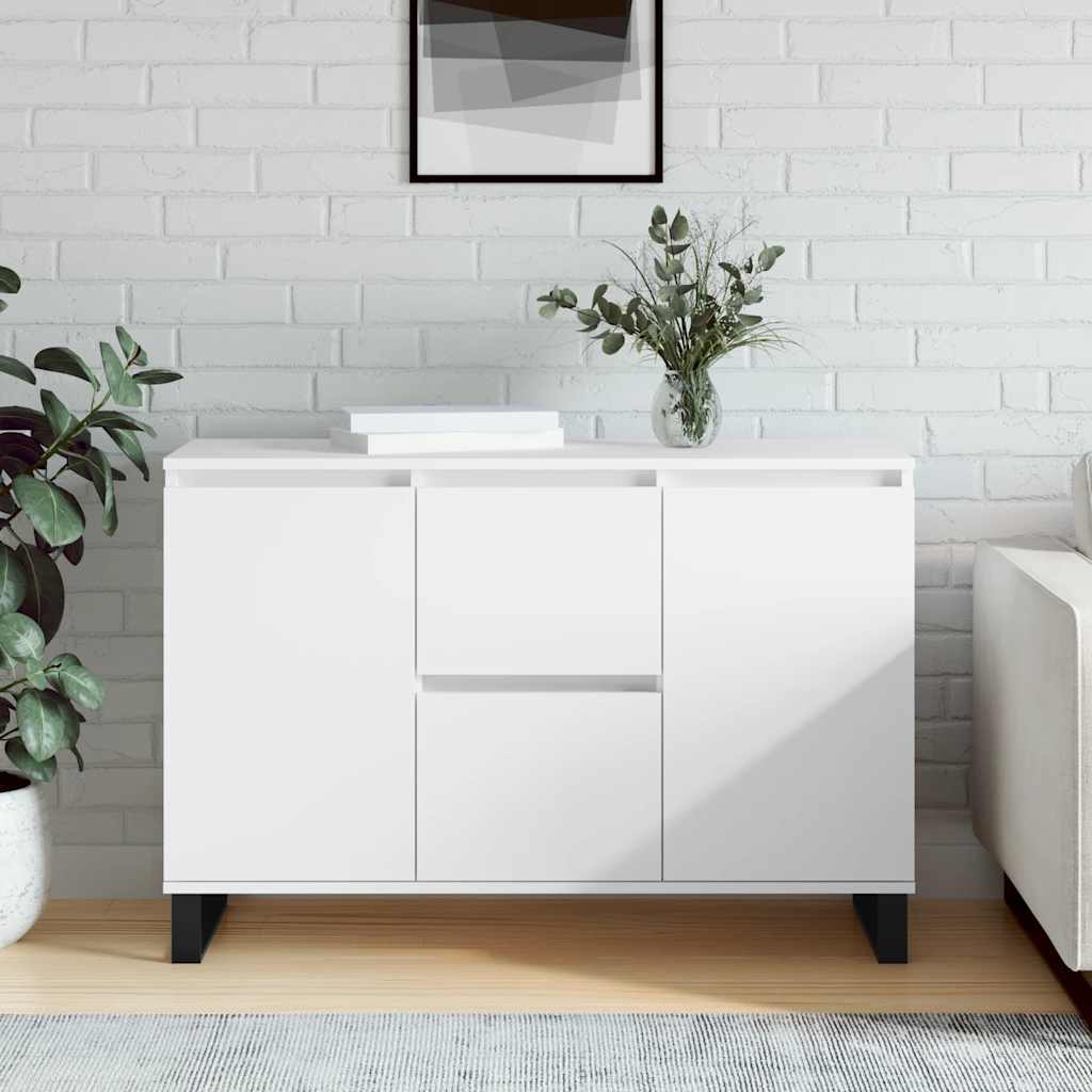 Credenza Bianca 101,5x35x70 cm in Legno Multistrato | homemem39