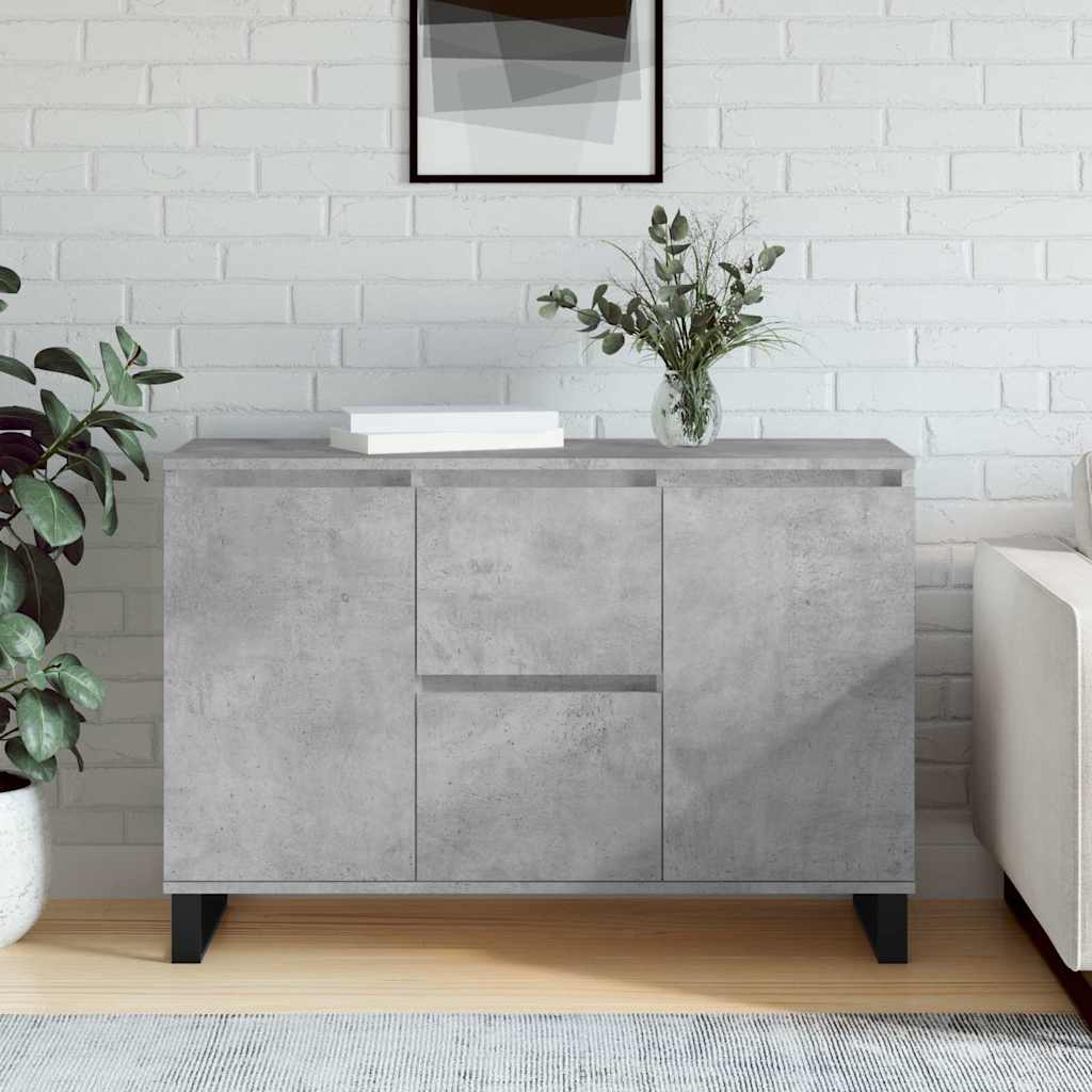 Credenza Grigio Cemento 101,5x35x70 cm in Legno Multistrato - homemem39