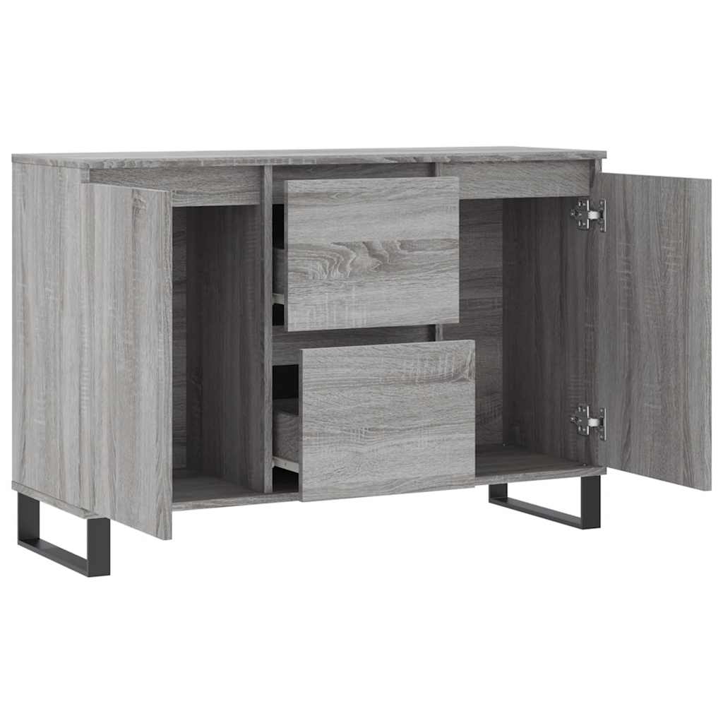 Credenza Grigio Sonoma 101,5x35x70 cm in Legno Multistrato - homemem39