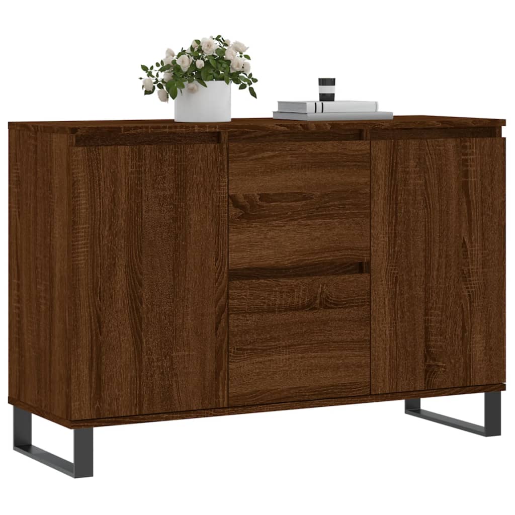 Credenza Rovere Marrone 104x35x70 cm in Legno Multistrato