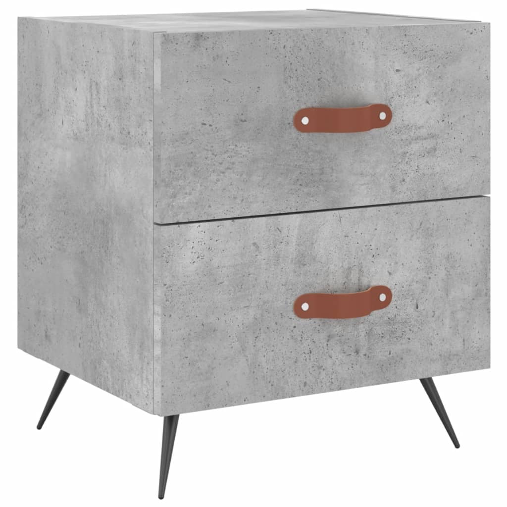 Comodino Grigio Cemento 40x35x47,5 cm in Legno Multistrato | homemem39