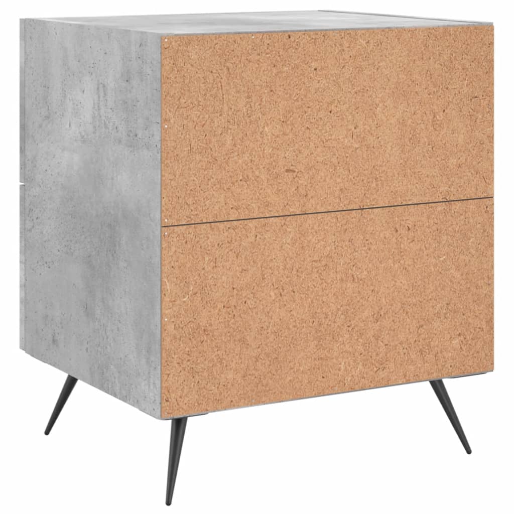 Comodino Grigio Cemento 40x35x47,5 cm in Legno Multistrato | homemem39