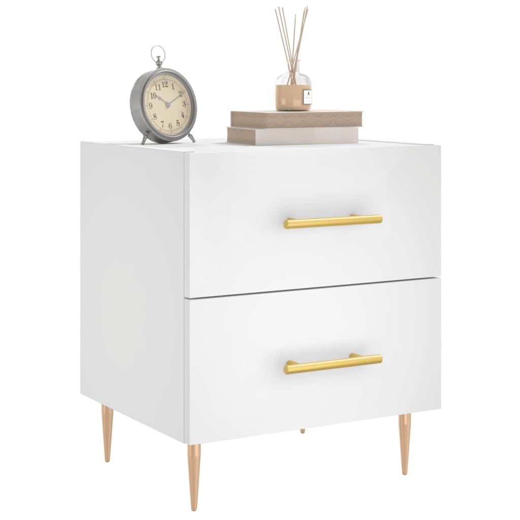 Comodino Bianco 40x35x47,5 cm in Legno Multistrato - homemem39