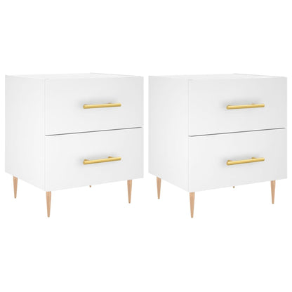 Comodini 2 pz Bianchi 40x35x47,5 cm in Legno Multistrato | homemem39