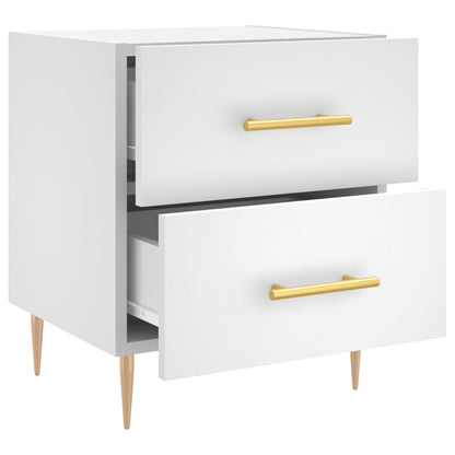 Comodini 2 pz Bianchi 40x35x47,5 cm in Legno Multistrato | homemem39