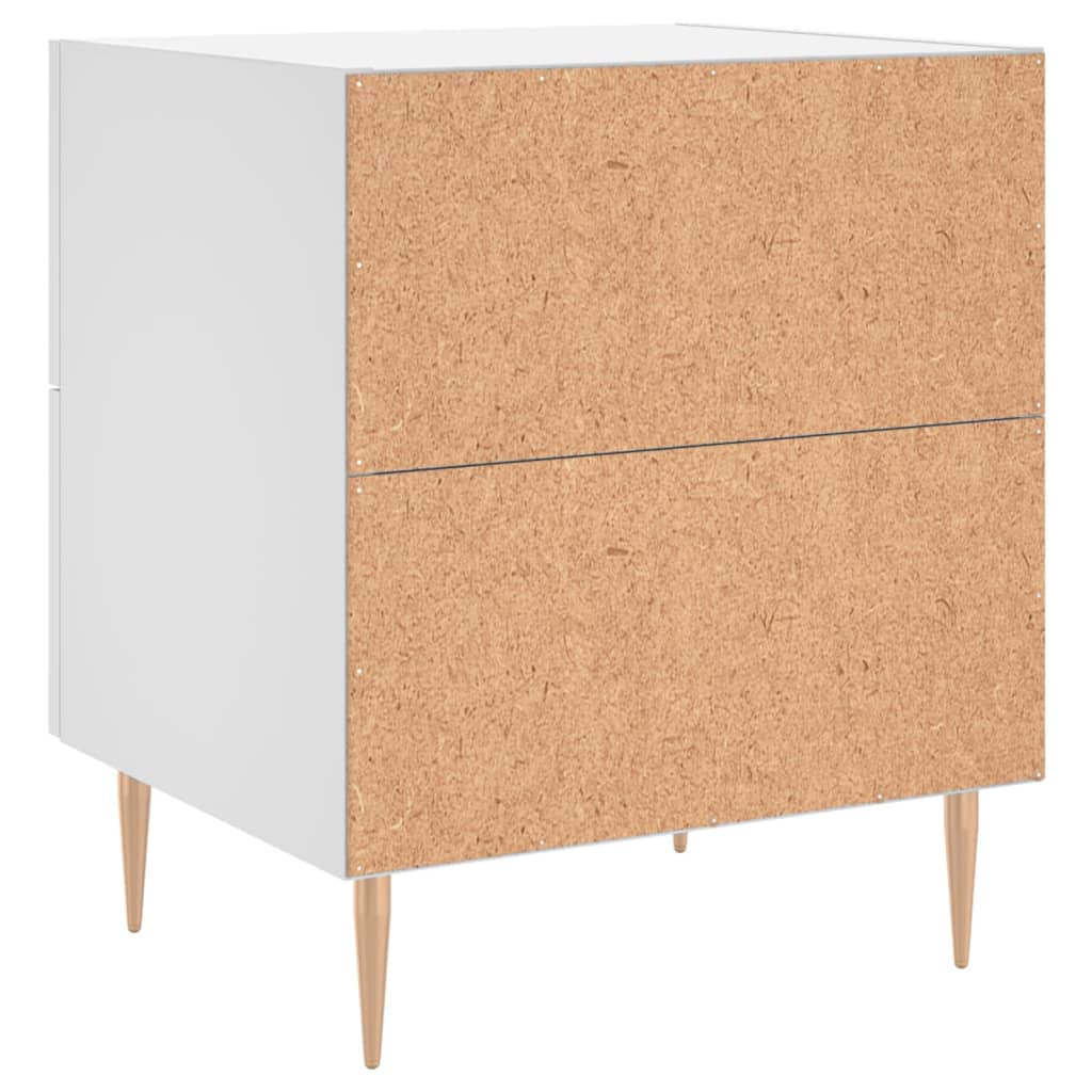 Comodini 2 pz Bianchi 40x35x47,5 cm in Legno Multistrato | homemem39