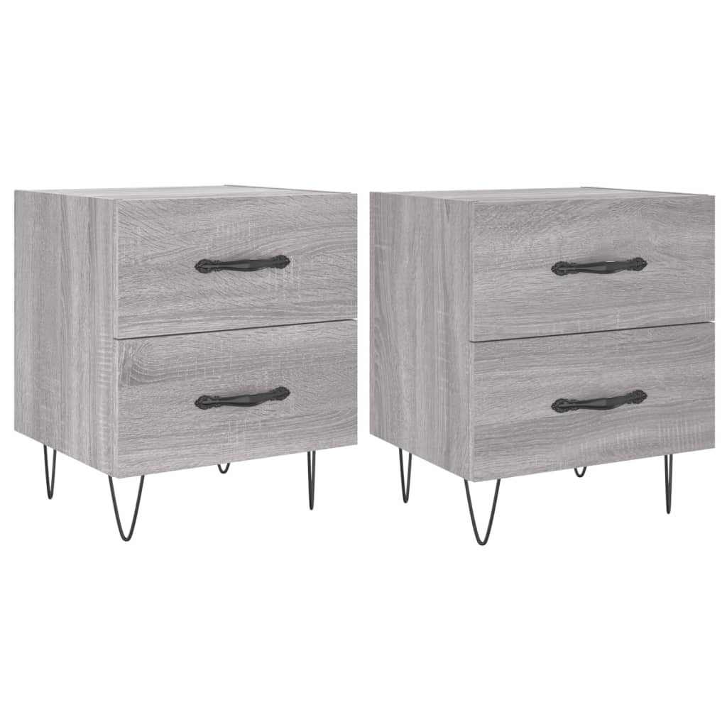 Comodini 2 pz Grigio Sonoma 40x35x47,5 cm in Legno Multistrato - homemem39