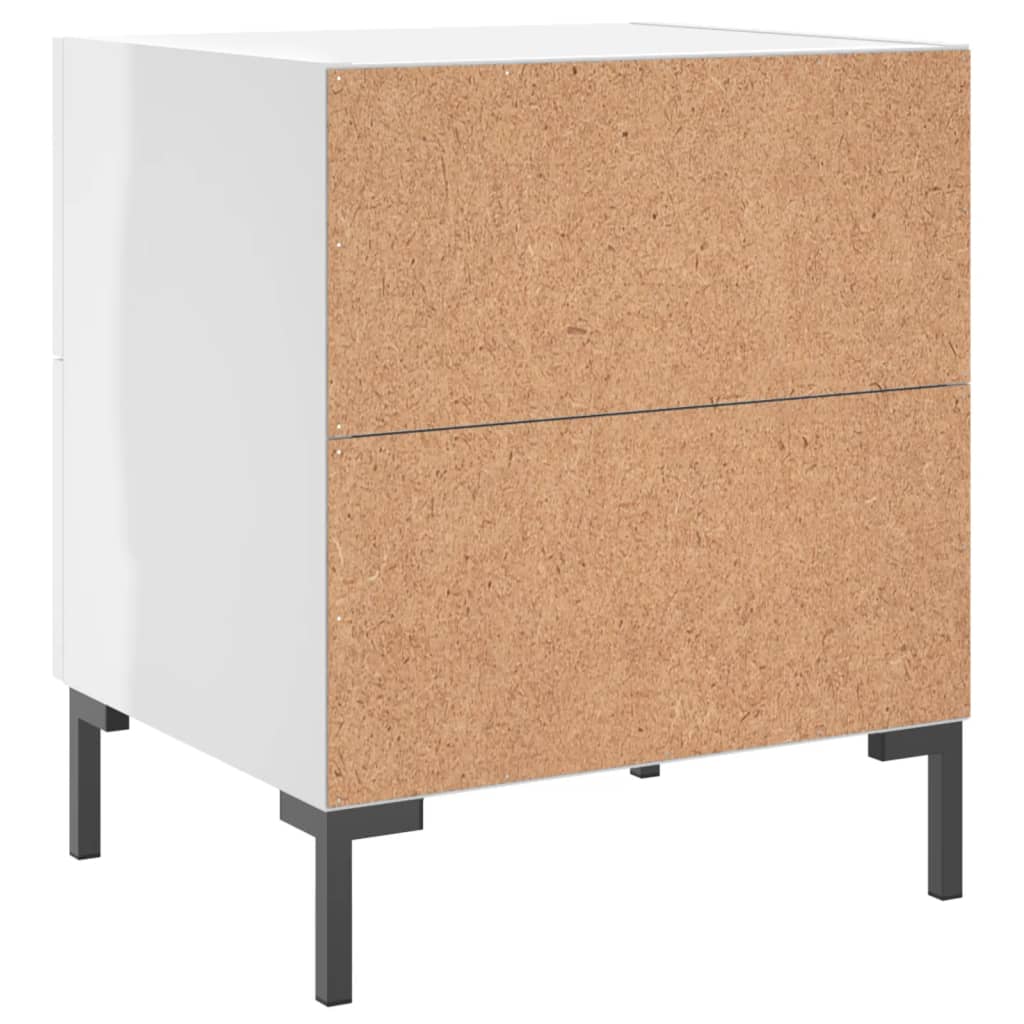 Comodini 2 pz Bianco Lucido 40x35x47,5 cm in Legno Multistrato - homemem39