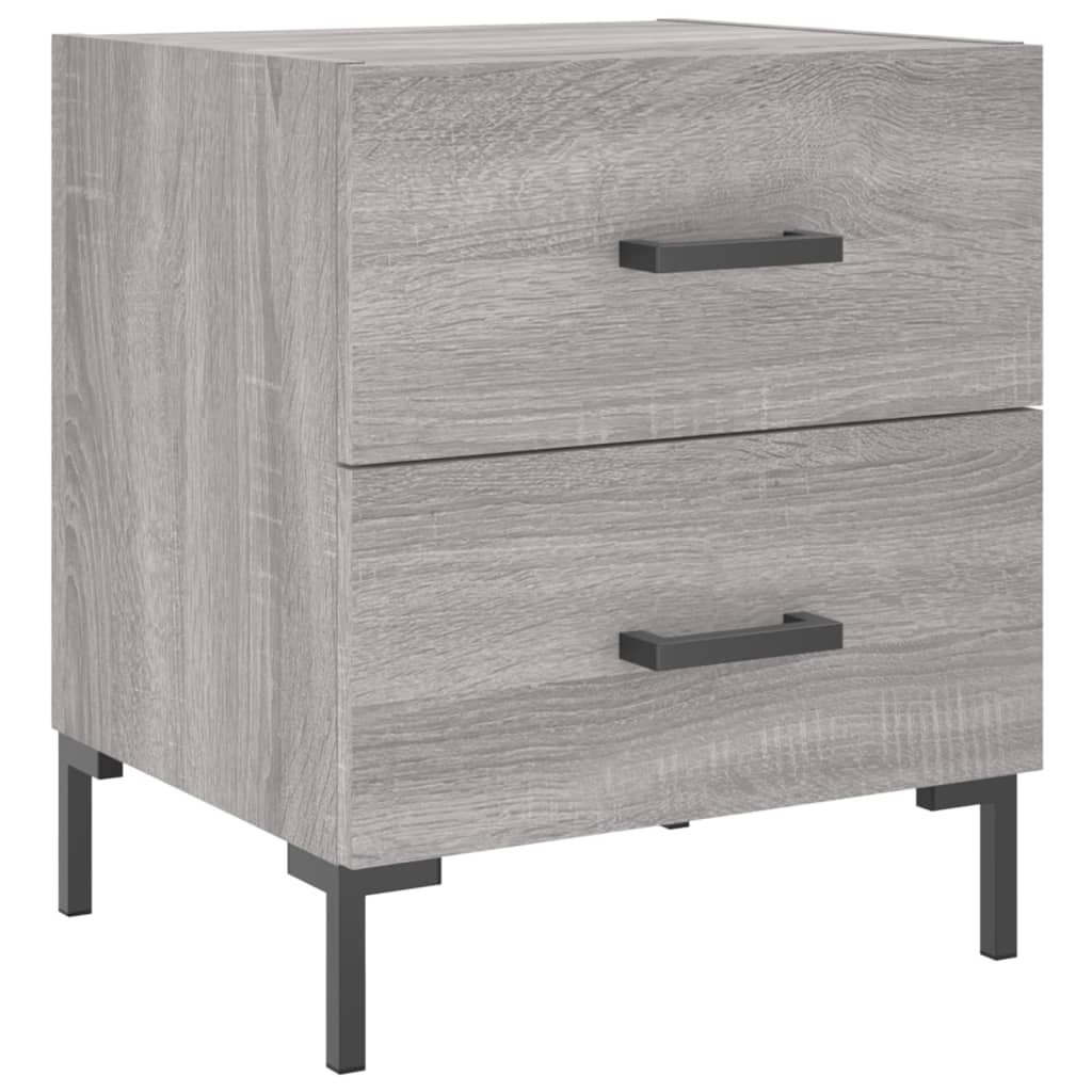 Comodini 2 pz Grigio Sonoma 40x35x47,5 cm in Legno Multistrato