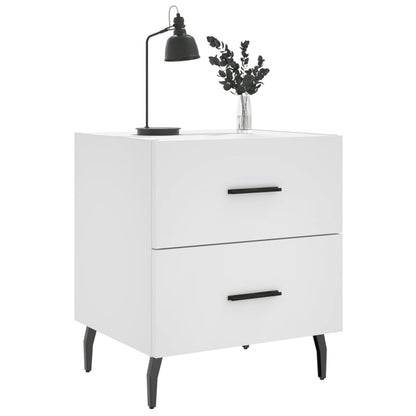 Comodino Bianco 40x35x47,5 cm in Legno Multistrato