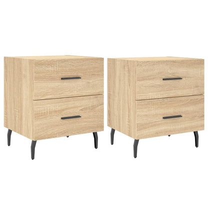 Comodini 2 pz Rovere Sonoma 40x35x47,5 cm in Legno Multistrato