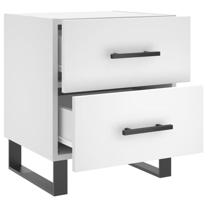 Comodini 2 pz Bianchi 40x35x47,5 cm in Legno Multistrato