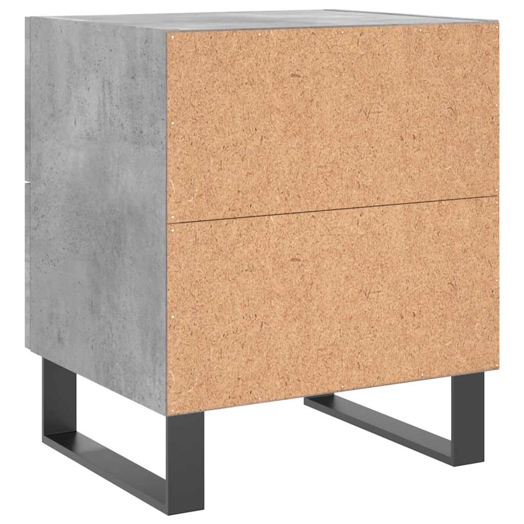 Comodini 2 pz Grigio Cemento 40x35x47,5 cm in Legno Multistrato