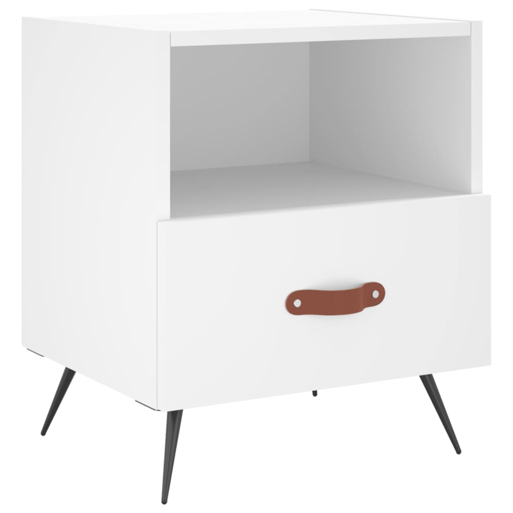 Comodino Bianco 40x35x47,5 cm in Legno Multistrato - homemem39