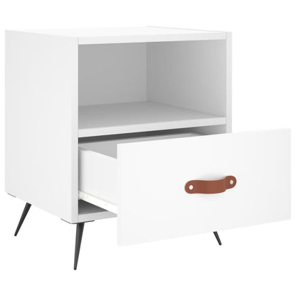 Comodino Bianco 40x35x47,5 cm in Legno Multistrato - homemem39
