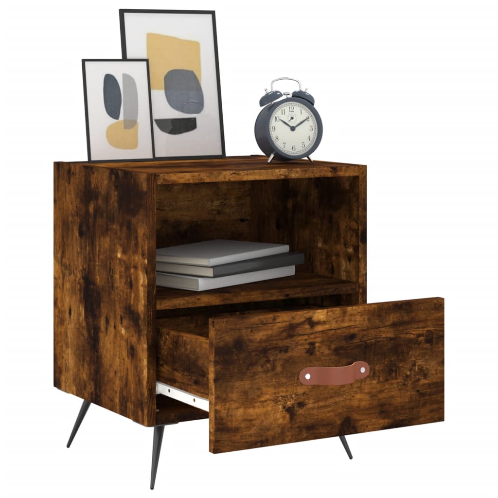 Comodino Rovere Fumo 40x35x47,5 cm in Legno Multistrato - homemem39