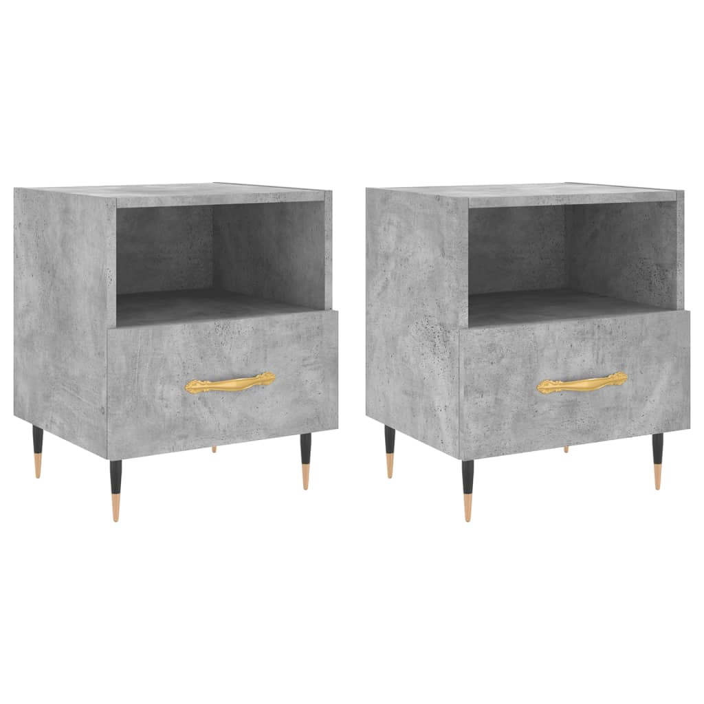 Comodini 2 pz Grigio Cemento 40x35x47,5 cm in Legno Multistrato - homemem39