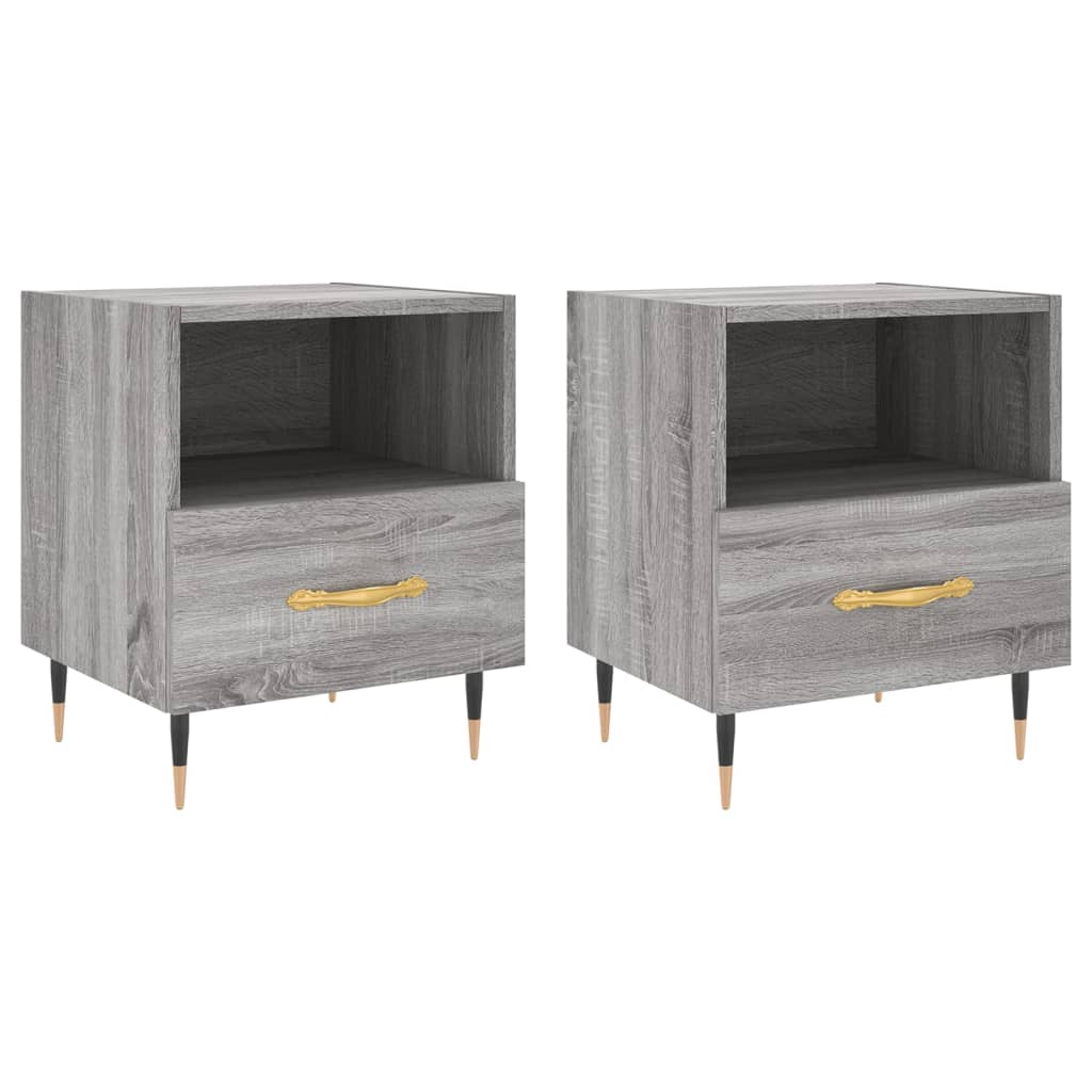 Comodini 2 pz Grigio Sonoma 40x35x47,5 cm in Legno Multistrato - homemem39