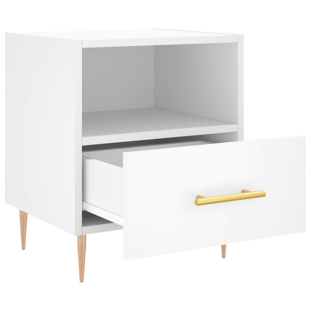 Comodini 2 pz Bianchi 40x35x47,5 cm in Legno Multistrato