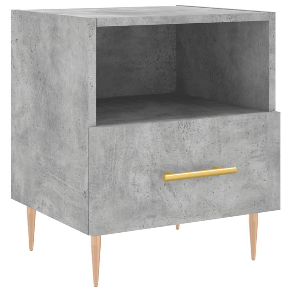 Comodini 2 pz Grigio Cemento 40x35x47,5 cm in Legno Multistrato