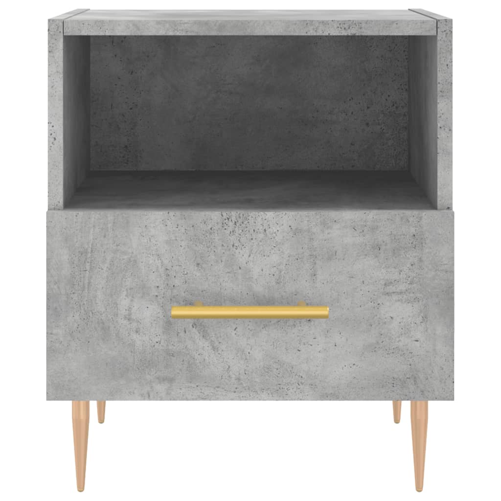 Comodini 2 pz Grigio Cemento 40x35x47,5 cm in Legno Multistrato