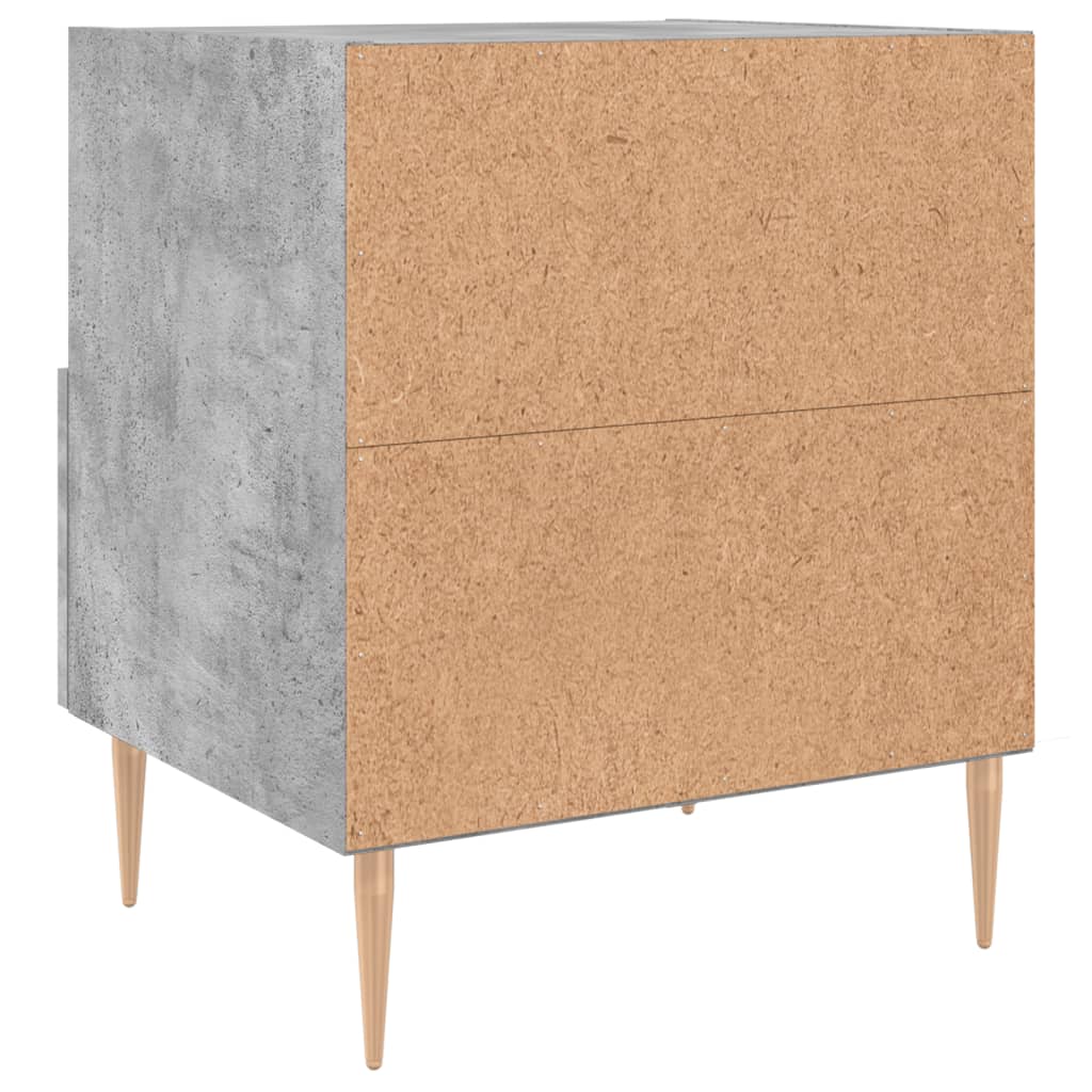 Comodini 2 pz Grigio Cemento 40x35x47,5 cm in Legno Multistrato