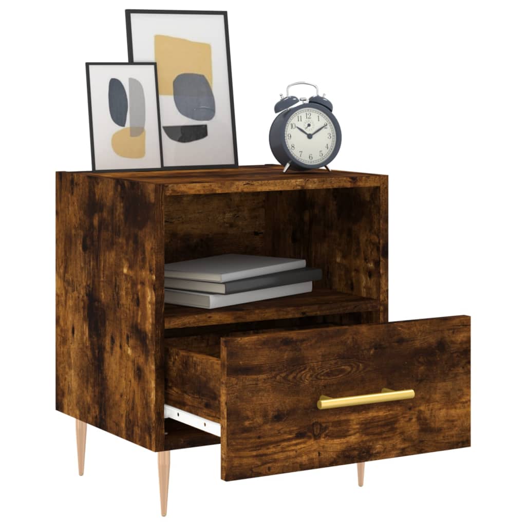 Comodino Rovere Fumo 40x35x47,5 cm in Legno Multistrato - homemem39