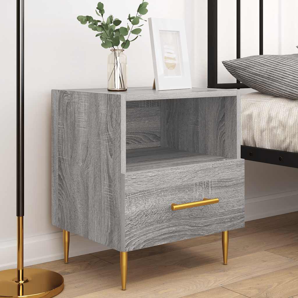 Comodini 2 pz Grigio Sonoma 40x35x47,5 cm in Legno Multistrato