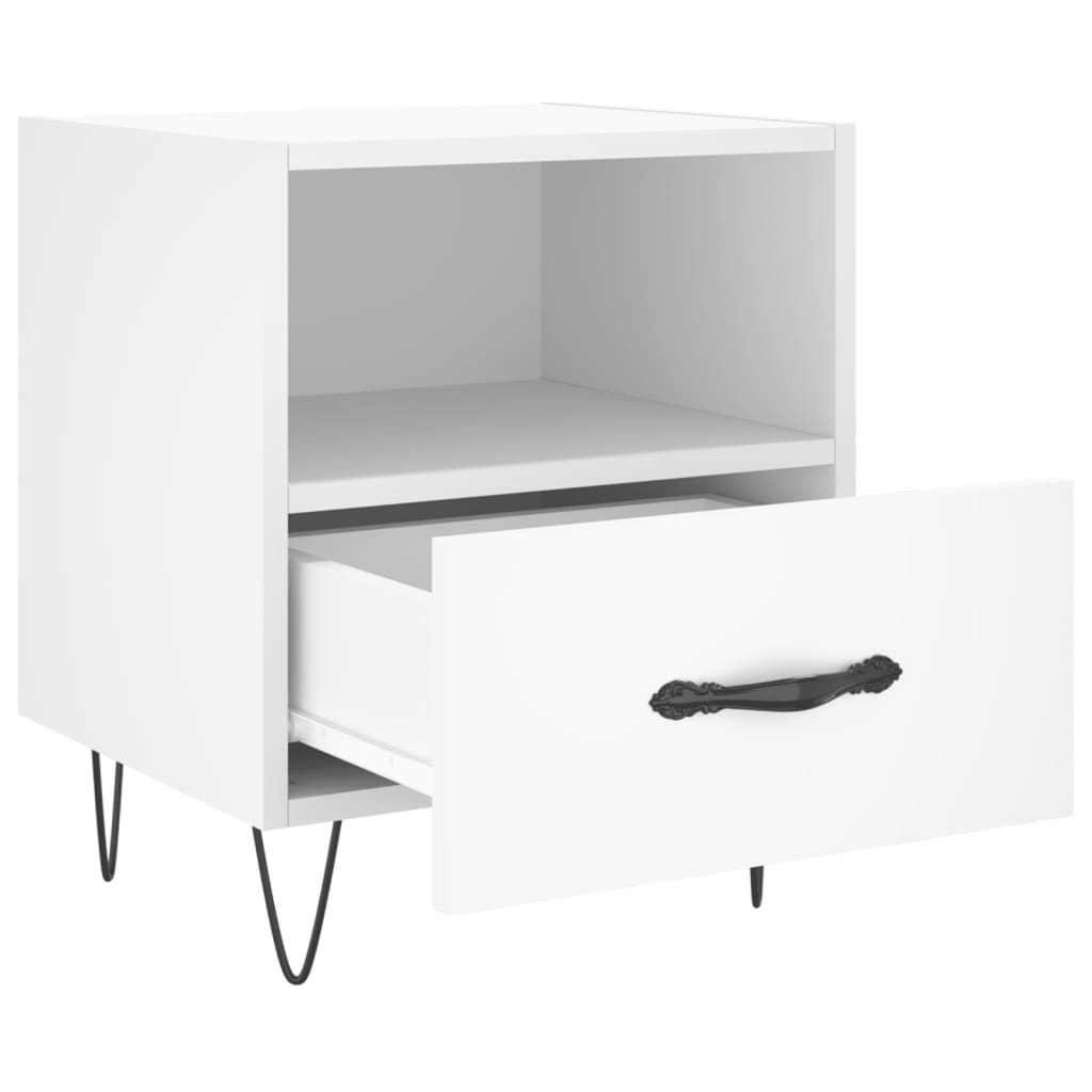 Comodino Bianco 40x35x47,5 cm in Legno Multistrato - homemem39