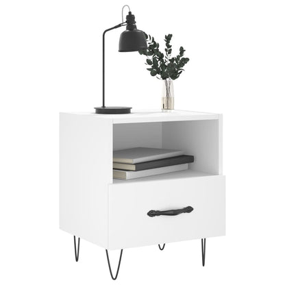 Comodino Bianco 40x35x47,5 cm in Legno Multistrato - homemem39