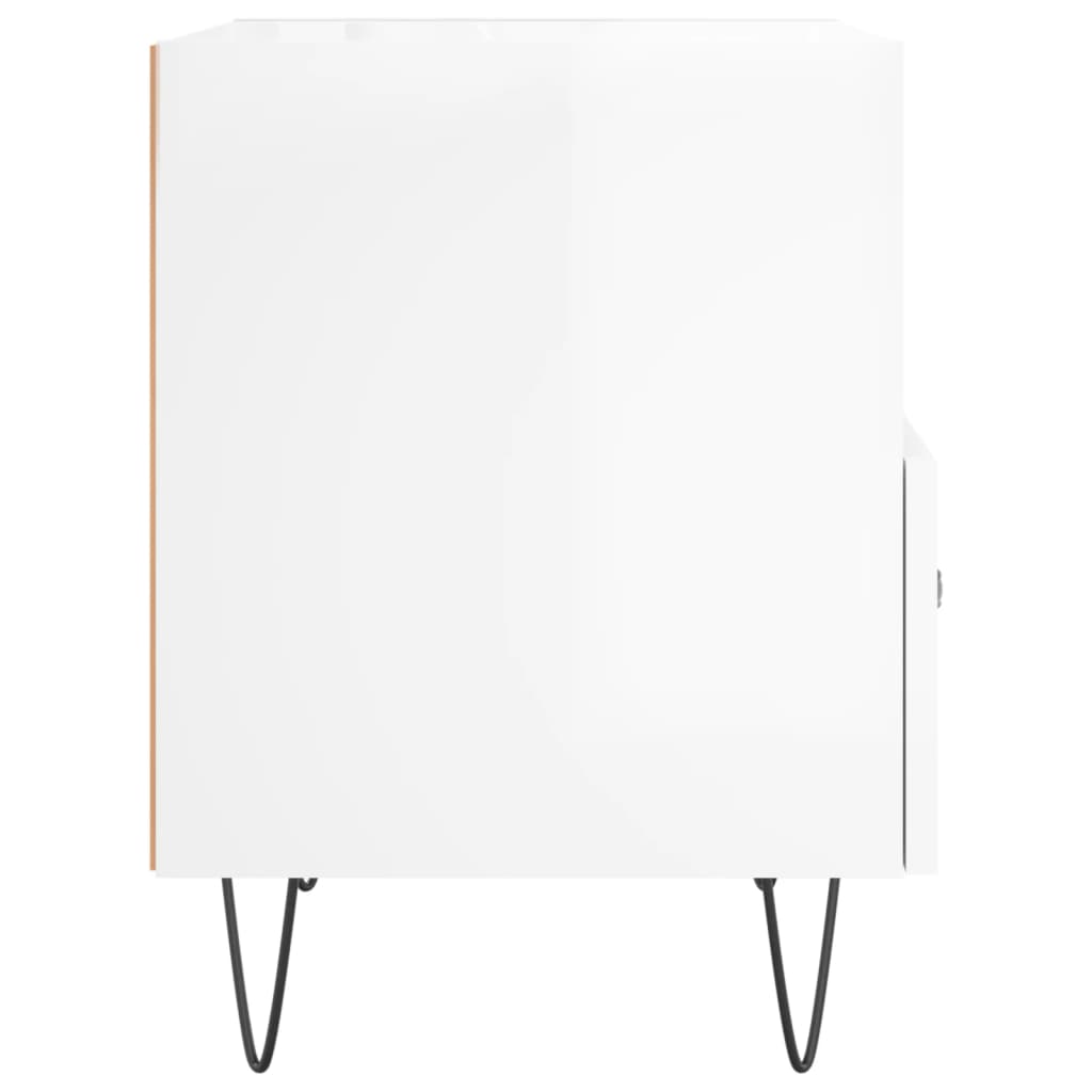 Comodini 2 pz Bianco Lucido 40x35x47,5 cm in Legno Multistrato - homemem39