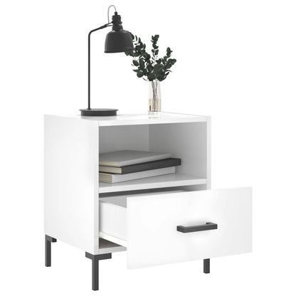 Comodini 2 pz Bianco Lucido 40x35x47,5 cm in Legno Multistrato - homemem39
