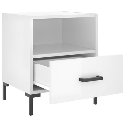 Comodini 2 pz Bianco Lucido 40x35x47,5 cm in Legno Multistrato - homemem39