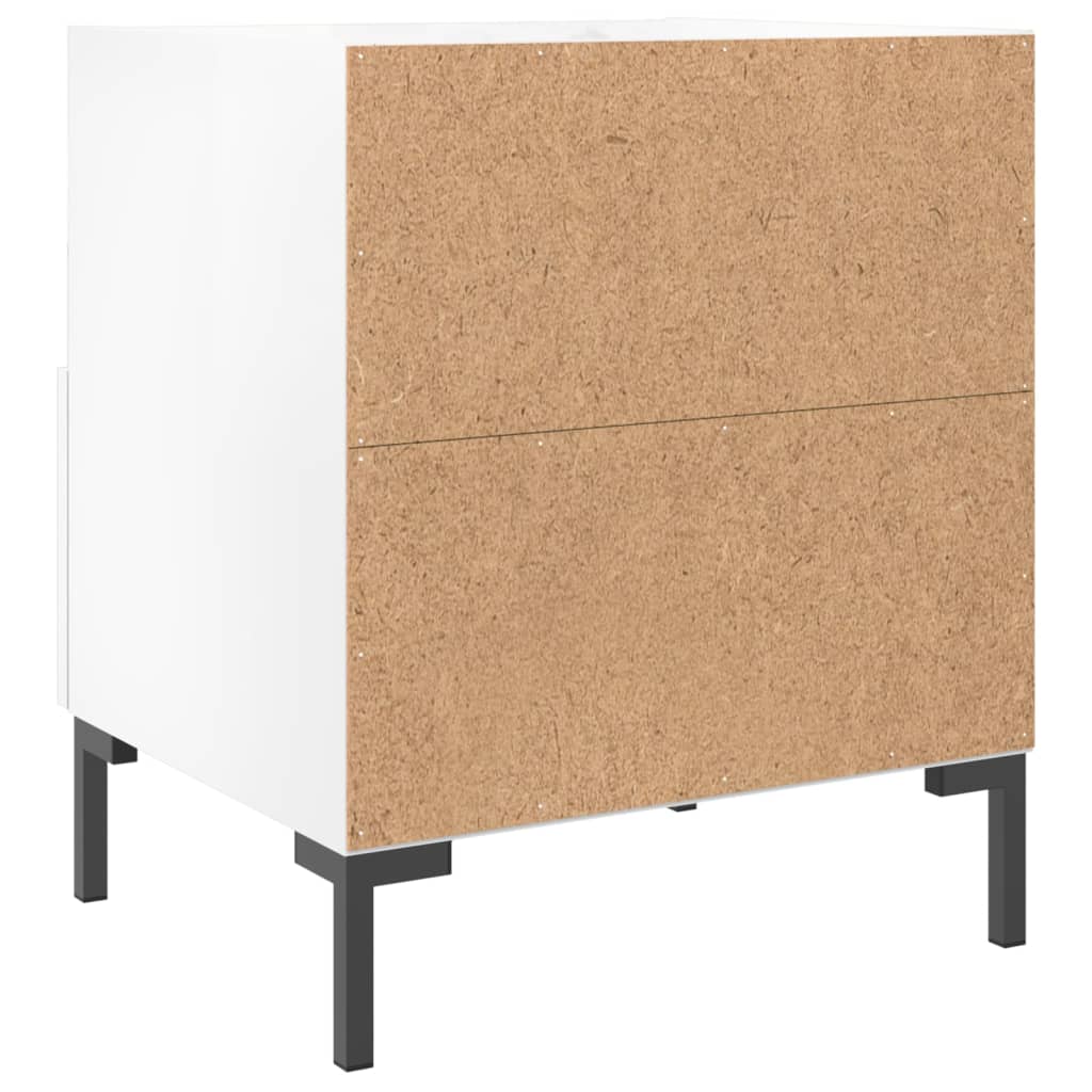 Comodini 2 pz Bianco Lucido 40x35x47,5 cm in Legno Multistrato - homemem39