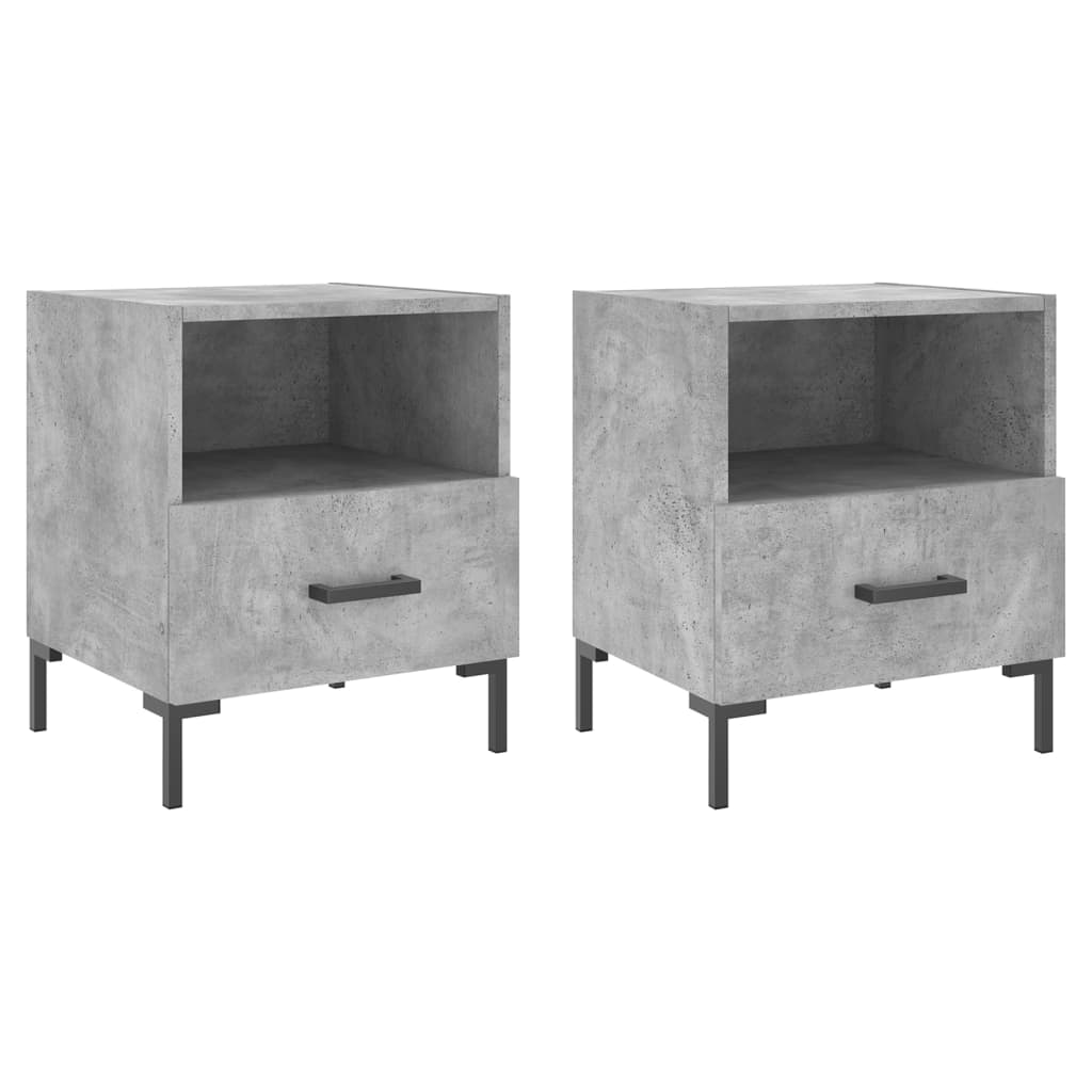 Comodini 2 pz Grigio Cemento 40x35x47,5 cm in Legno Multistrato - homemem39