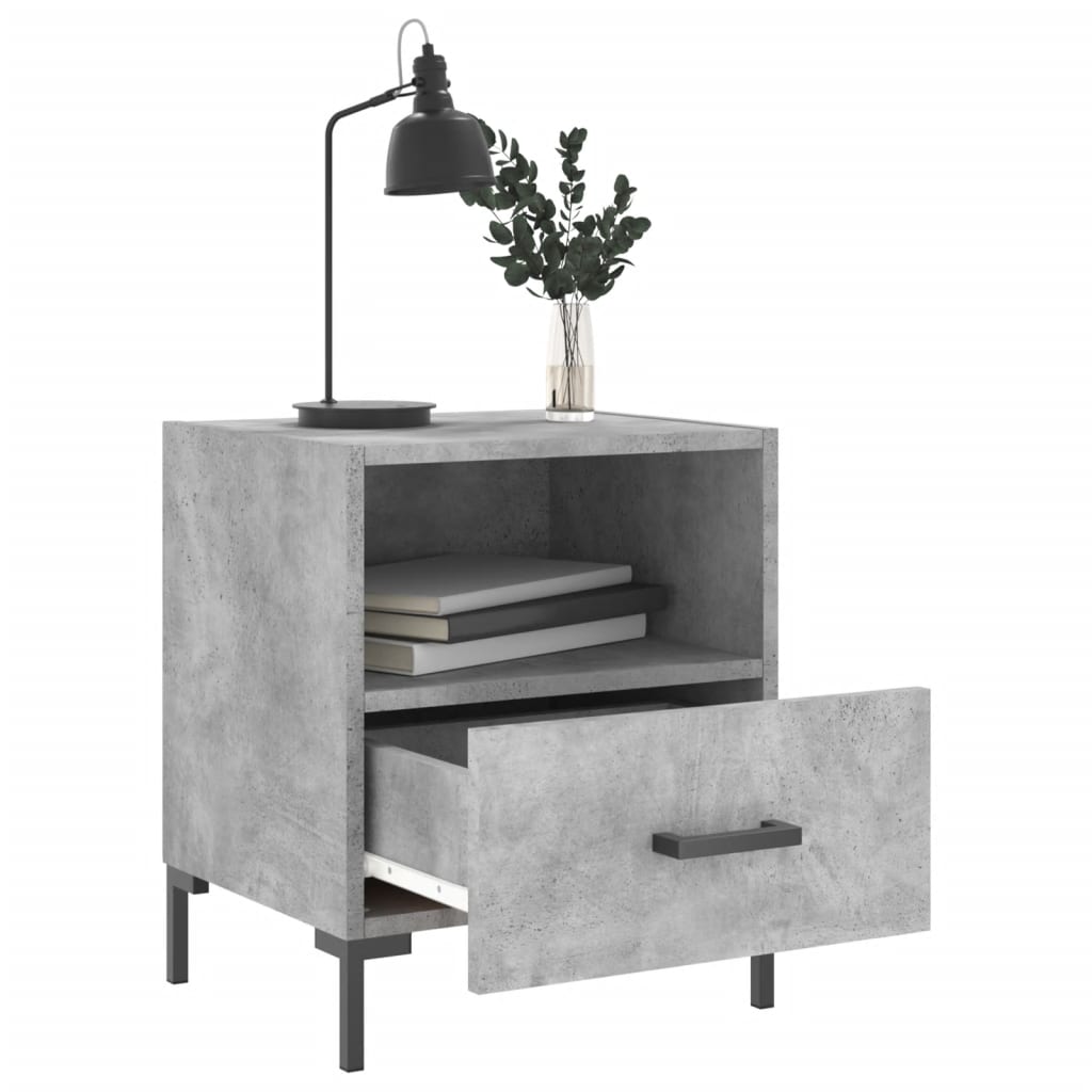 Comodini 2 pz Grigio Cemento 40x35x47,5 cm in Legno Multistrato - homemem39
