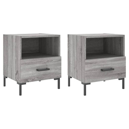 Comodini 2 pz Grigio Sonoma 40x35x47,5 cm in Legno Multistrato - homemem39