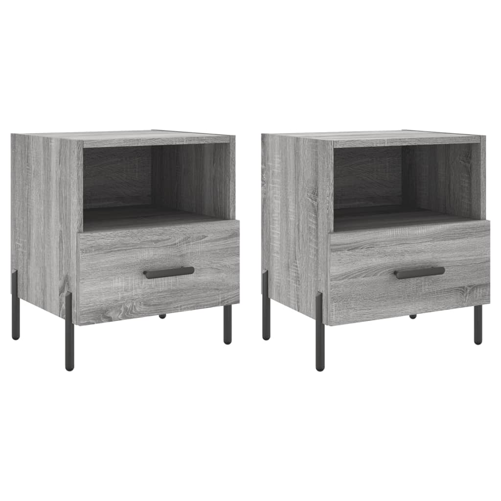 Comodini 2 pz Grigio Sonoma 40x35x47,5 cm in Legno Multistrato - homemem39
