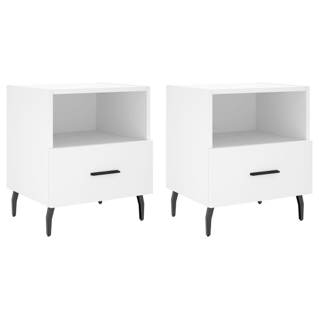 Comodini 2 pz Bianchi 40x35x47,5 cm in Legno Multistrato - homemem39