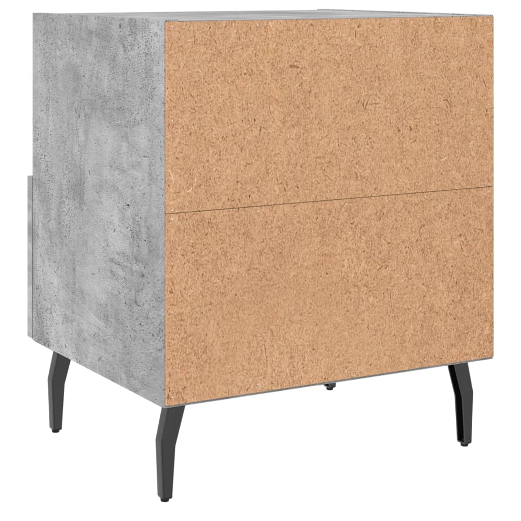 Comodini 2 pz Grigio Cemento 40x35x47,5 cm in Legno Multistrato