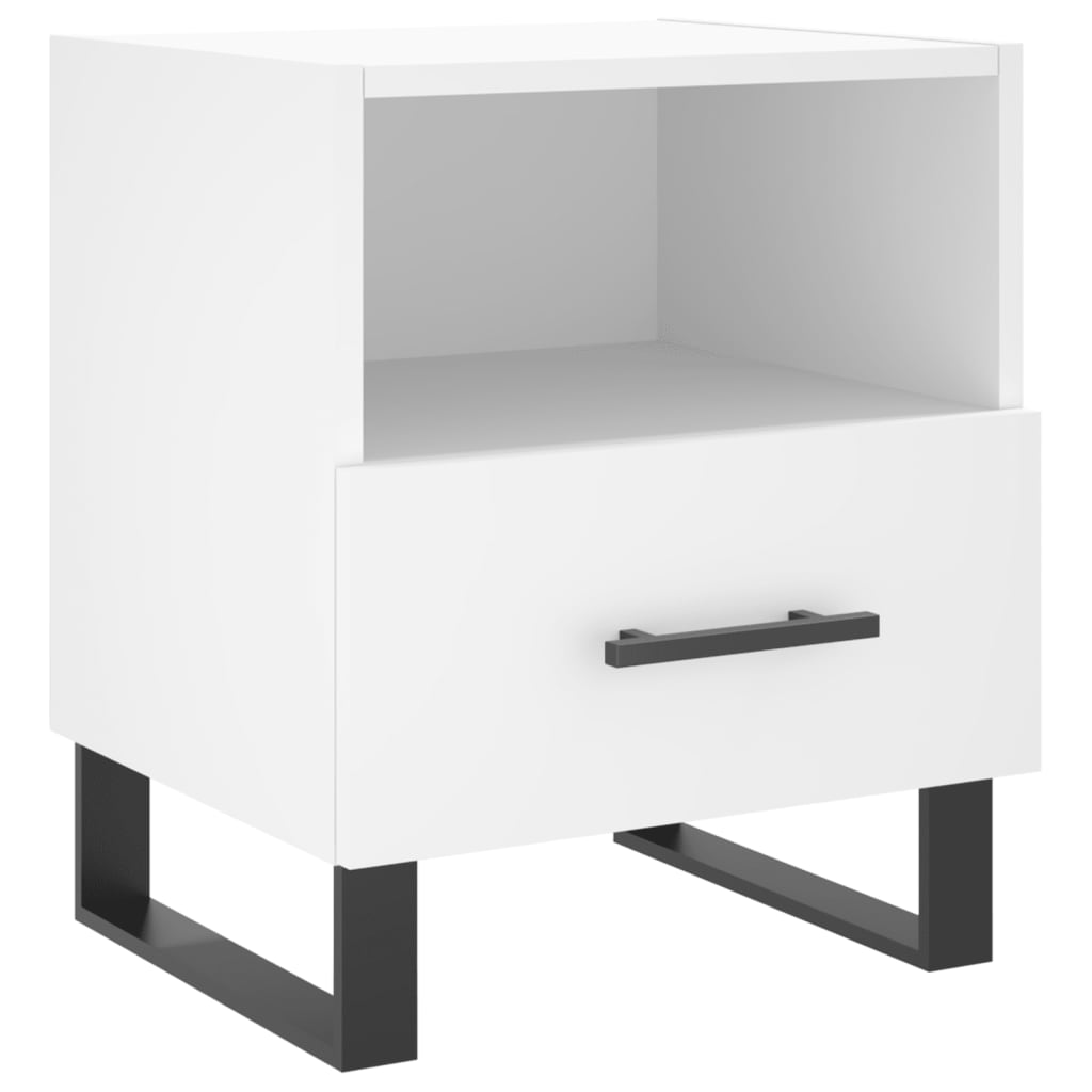 Comodino Bianco 40x35x47,5 cm in Legno Multistrato