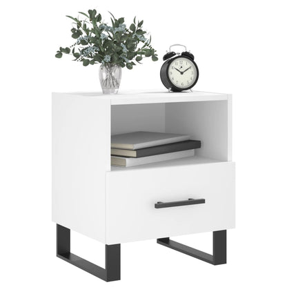 Comodino Bianco 40x35x47,5 cm in Legno Multistrato