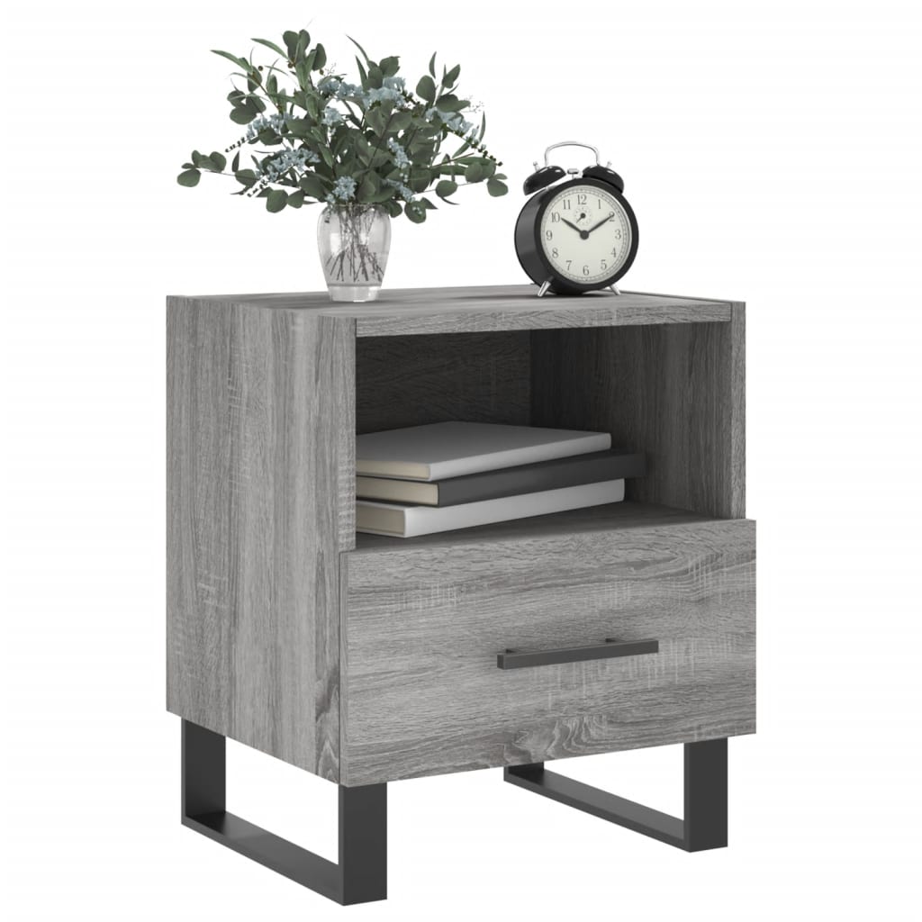 Comodino Grigio Sonoma 40x35x47,5 cm in Legno Multistrato