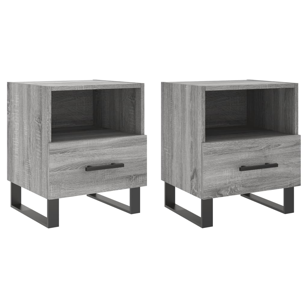 Comodini 2 pz Grigio Sonoma 40x35x47,5 cm in Legno Multistrato - homemem39