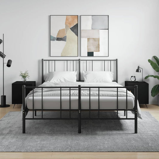 Comodini 2 pz Neri 40x40x50 cm in Legno Multistrato - homemem39