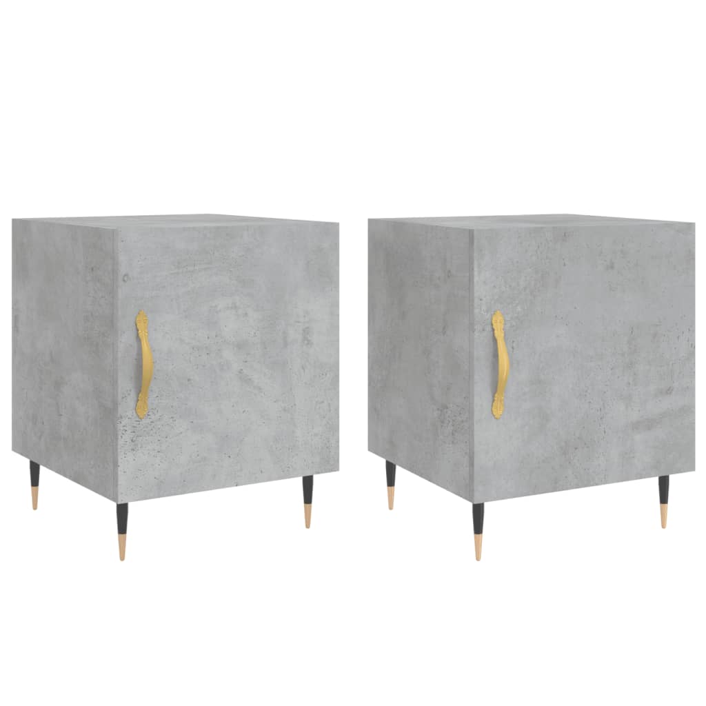 Comodini 2 pz Grigio Cemento 40x40x50 cm in Legno Multistrato - homemem39