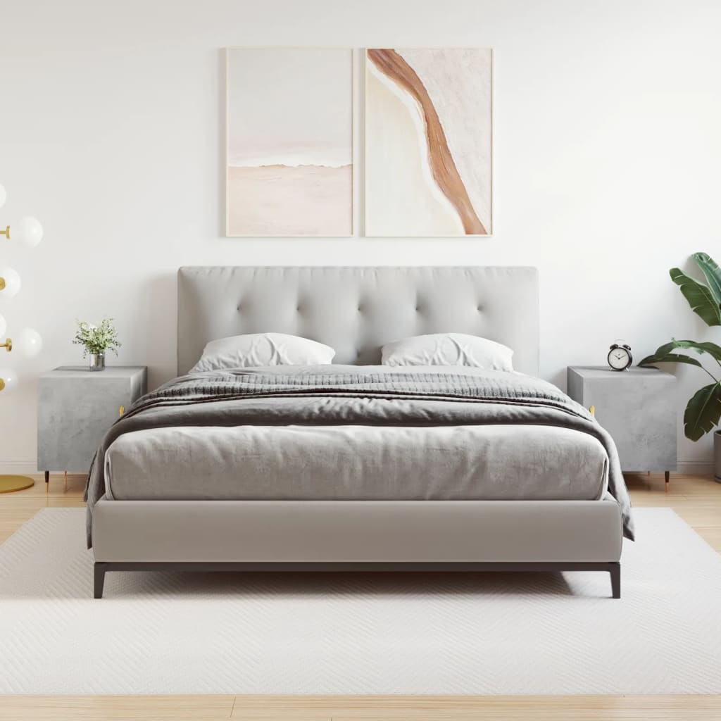 Comodini 2 pz Grigio Cemento 40x40x50 cm in Legno Multistrato - homemem39